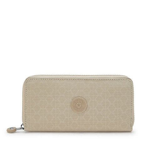 Carteira Kipling Money World Sign Beige Emb