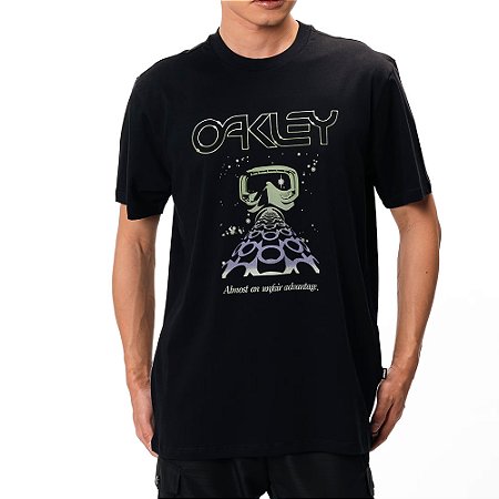Camiseta Oakley Space Grip WT25 Masculina Blackout