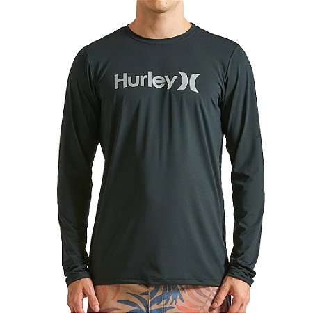 Camiseta Hurley Surf Manga Longa One&Only WT25 Preto