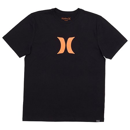 Camiseta Hurley Icon Over WT25 Masculina Preto/Laranja