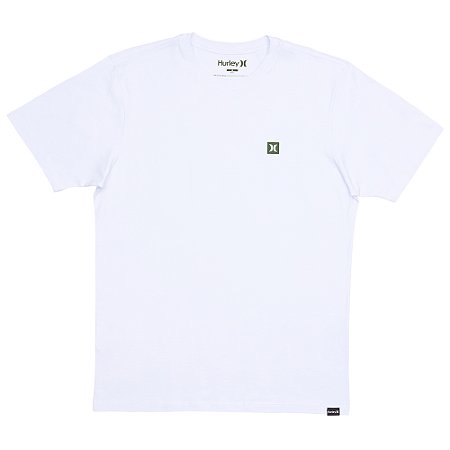Camiseta Hurley Mini Icon Over WT25 Masculina Branco/Militar