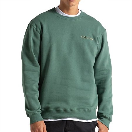 Moletom Volcom Careca Free Fall WT25 Masculina Verde Escuro