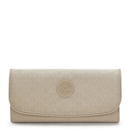 Carteira Kipling Money Land Sign Beige Emb