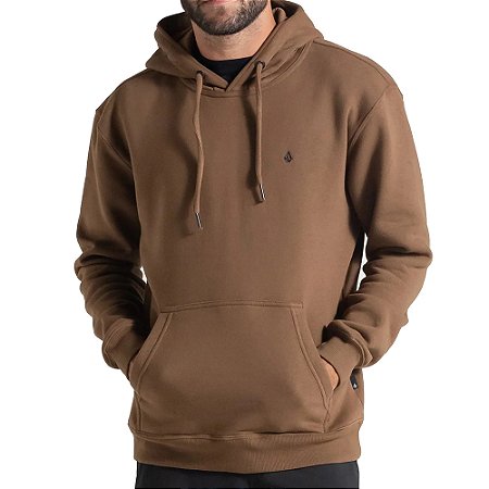 Moletom Volcom Canguru Single Stone WT25 Masculino Marrom