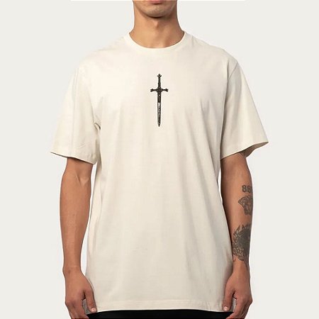 Camiseta MCD Cavaleiro Guerra Espada WT25 Creme Arcanjo
