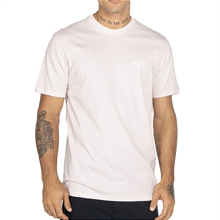 Camiseta Billabong Small Arch WT25 Masculina Rosa Claro