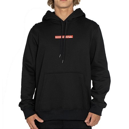 Moletom Quiksilver Canguru Clicker Logo DNA WT25 Preto