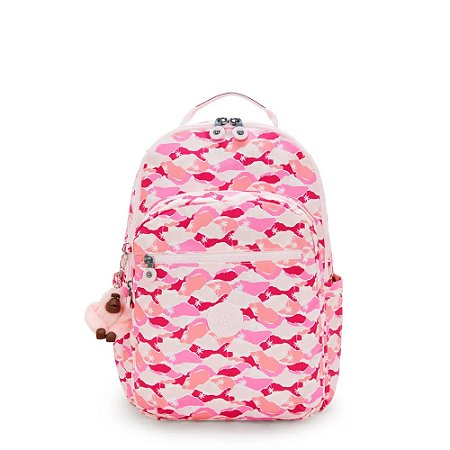 Mochila Kipling Seoul Pink Palm