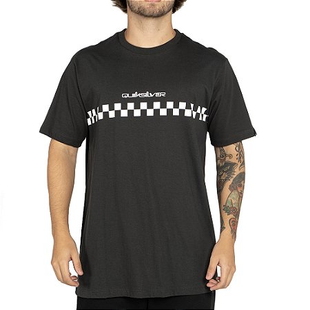 Camiseta Quiksilver Checker WT25 Masculina Cinza Escuro