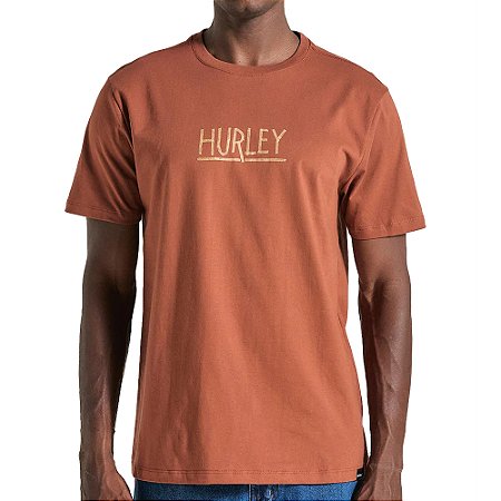Camiseta Hurley Shark WT25 Masculina Marrom
