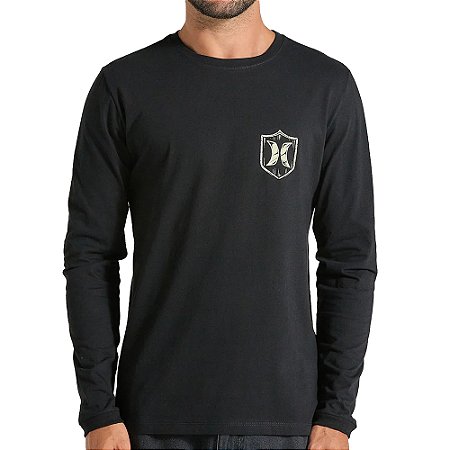 Camiseta Hurley Manga Longa Eagle WT25 Masculina Preto