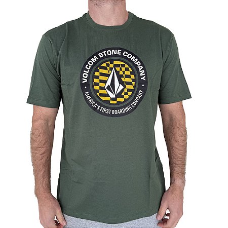 Camiseta Volcom Stoney Circle WT25 Masculina Verde Escuro