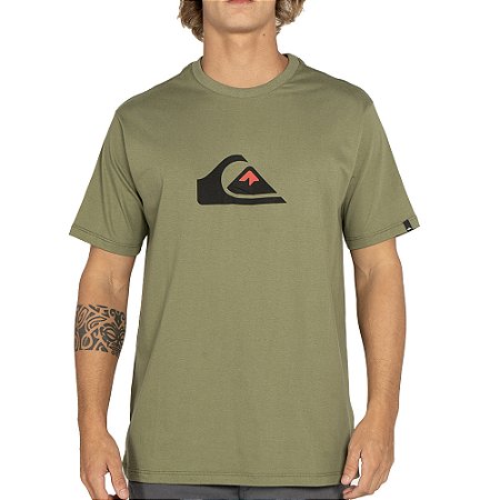 Camiseta Quiksilver Comp Logo Plus Size WT25 Verde Escuro
