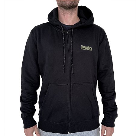 Moletom Hurley Aberto Puff Over WT25 Masculino Preto