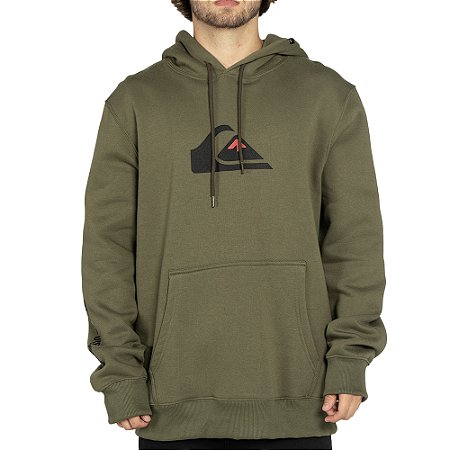 Moletom Quiksilver Canguru Comp Logo WT25 Verde Escuro