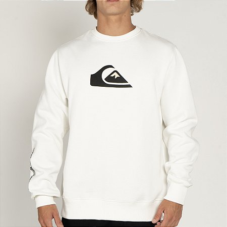 Moletom Quiksilver Careca Comp Logo Plus Size WT25 Off White