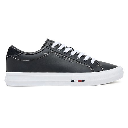 Tênis Tommy Hilfiger TH Hi Vulc Street LTH Stitch Black