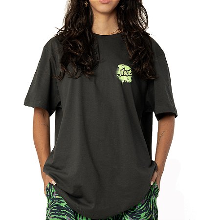 Camiseta Lost Branding Stencil SM26 Masculina Chumbo Estanho