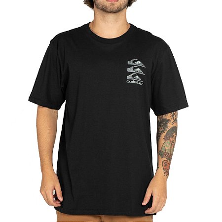 Camiseta Quiksilver Vertical Logos WT25 Masculina Preto
