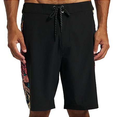 Bermuda Hurley Flower 19,5" SM26 Masculina Preto