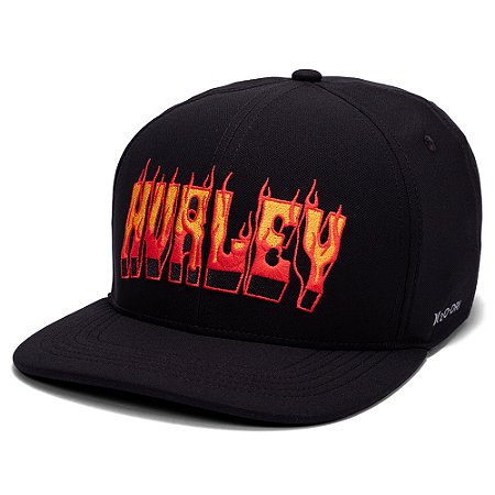 Boné Hurley Aba Curva Flame SM26 Preto