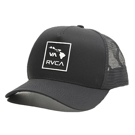 Boné RVCA Aba Curva Hawai Aloha Trucker SM26 Preto