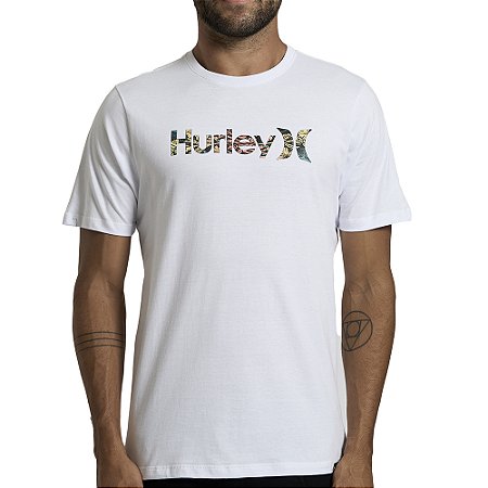 Camiseta Hurley O&O Floral SM26 Masculina Branco