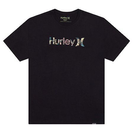 Camiseta Hurley O&O Floral SM26 Masculina Preto