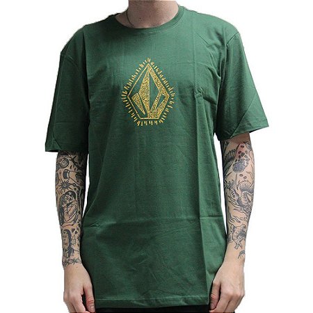Camiseta Volcom Oxide SM26 Masculina Verde Escuro