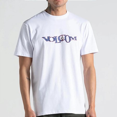 Camiseta Volcom Skidder Oversize SM26 Masculina Branco