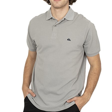 Camisa Quiksilver Polo Loia Embroidery SM26 Cinza Claro