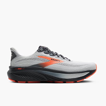 Tênis Brooks Ghost 17 Masculino Oyster Mushroom/Orange/Ebony