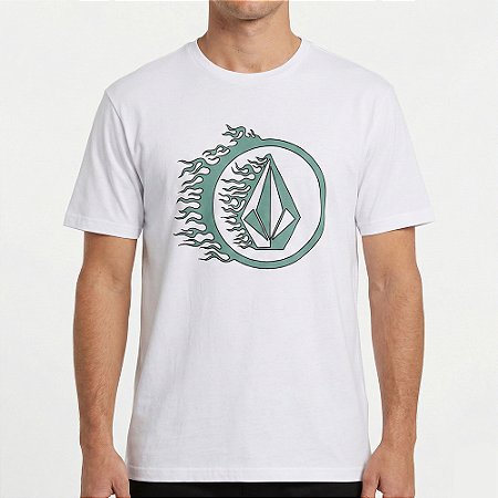 Camiseta Volcom Circle Stone SM26 Masculina Branco