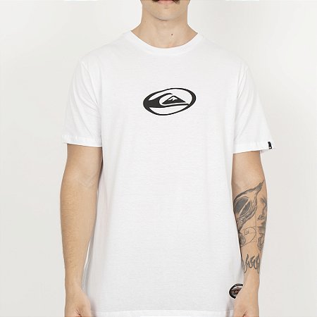 Camiseta Quiksilver Domed Logo Checker SM26 Masculina Branco