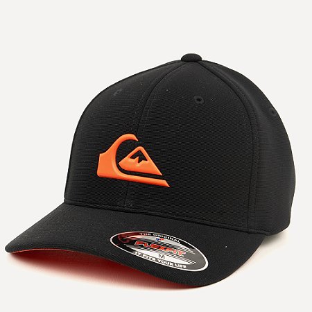 Boné Quiksilver Aba Curva Orange Logo SM26 Preto