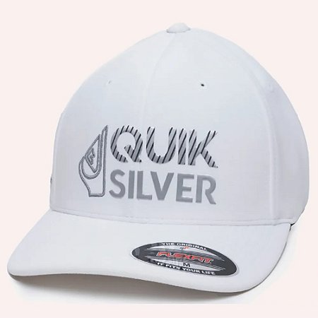 Boné Quiksilver Aba Curva Silver Transfer Emb SM26 Branco