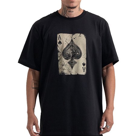 Camiseta MCD Aviamentação As De Espada SM26 Masculina Preto