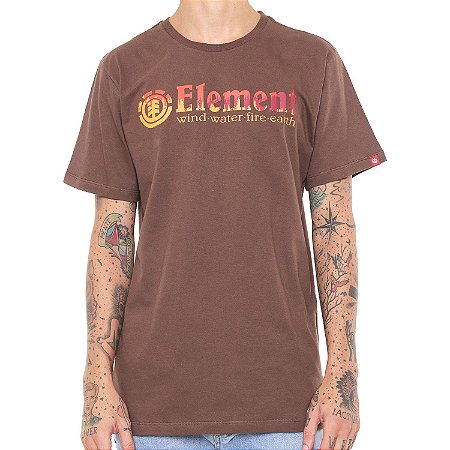 Camiseta Element Glimpe Horizontal Marrom