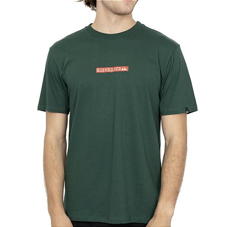 Camiseta Quiksilver Clicker Logo DNA SM26 Verde Escuro
