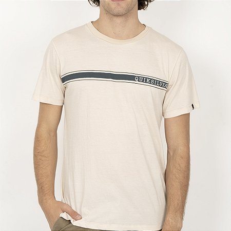 Camiseta Quiksilver Bait Stripe SM26 Masculina Areia