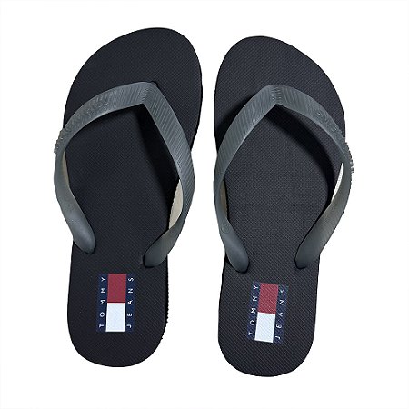 Chinelo Tommy Hilfiger TJW Logo Flip Flop Washed Black