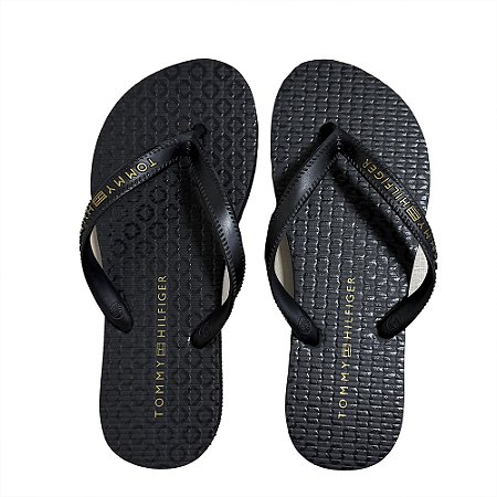 Chinelo Tommy Hilfiger Strap Beach Sandal Black