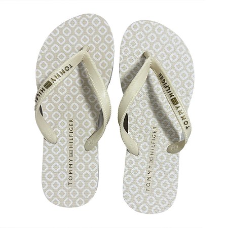 Chinelo Tommy Hilfiger Strap Beach Sandal Ivory Petal