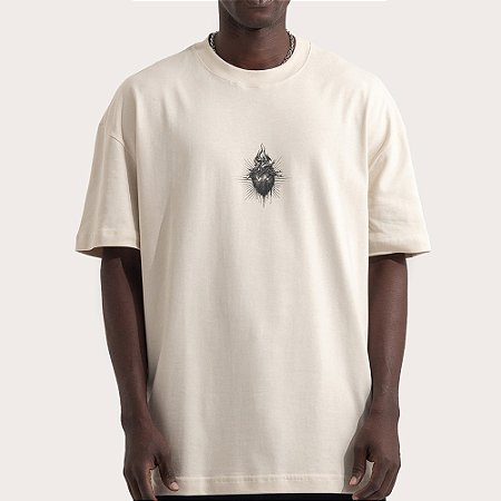 Camiseta MCD Box Fit Sagrado Coração SM26 Masculina Bege