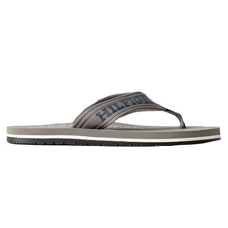 Chinelo Tommy Hilfiger Monotype Beach Sandal Dark Ash