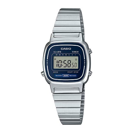 Relógio Casio Vintage LA670WA-2DF-SC Prata/Azul