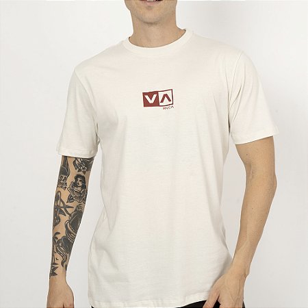 Camiseta RVCA Amini Balance Box SM26 Masculina Off White