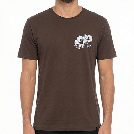Camiseta Osklen Vintage Hibiscus Masculina Marrom Noz