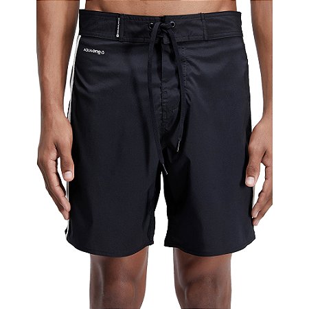 Bermuda Osklen Surf Aquaone New Urban Stripes Preto/Ecru