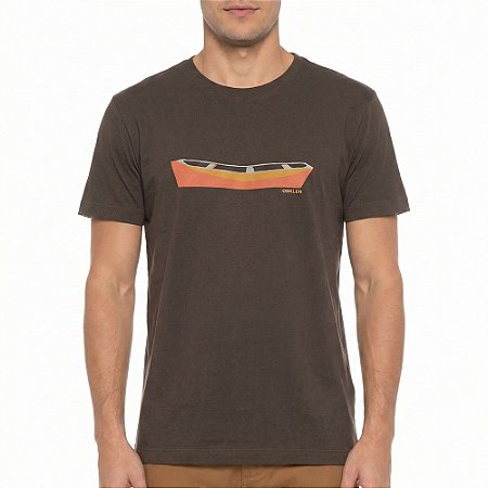 Camiseta Osklen Slim Vintage Barco Caiçara Masculina Marrom